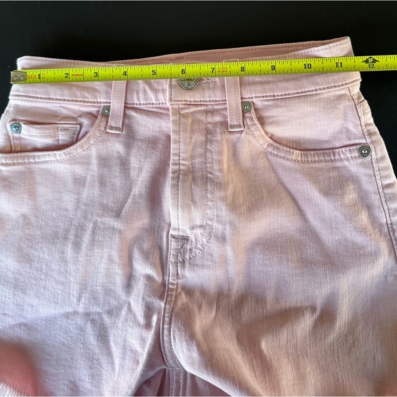 7 For All Mankind Women's Light Pink Mid Rise Distressed Jean Shorts Size 23 - Picture 6 of 12